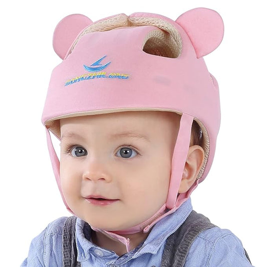 Baby Infant Helmet Toddler Headguard Head Protective Cushion Cute Children Adjustable Helmet Hat Harnesses Cap Kid Child Crawl Walk Playing (Pink)