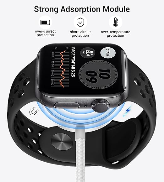 Temdan for Travel Vacation Essentials,3 in 2 USB C Cable for Apple Watch Charger/iPhone 17 Charger/Lightning,Multi Charging Cable Cord,Camping Essentials,Designed for iWatch &iPhone 16-12-5FT White