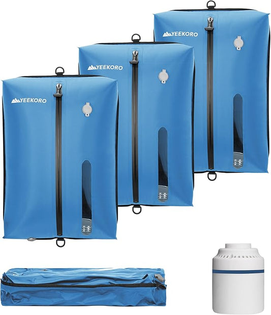 Vacuum Bag for Travel, Professional IPX8 Waterproof Reusable Vacuum Compression Bags for Travel Suitcases, Durable Space Saver Bag(3 PACK,With Pump)