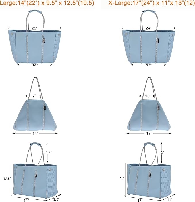 QOGiR Neoprene Multipurpose Beach Bag Tote with Inner Zipper Pocket … … … …