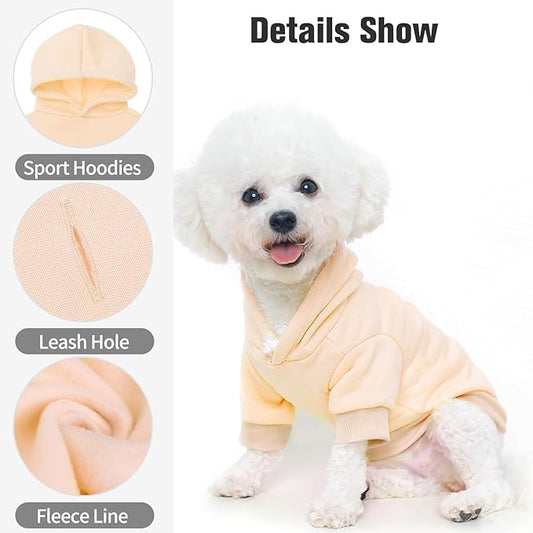 BINGPET Dog Hoodies - Fleece Lined Fall Dog Puppy Sweatshirt Soft Warm Sweater Winter Hooded Clothes for Small Medium Large Dogs & Cats
