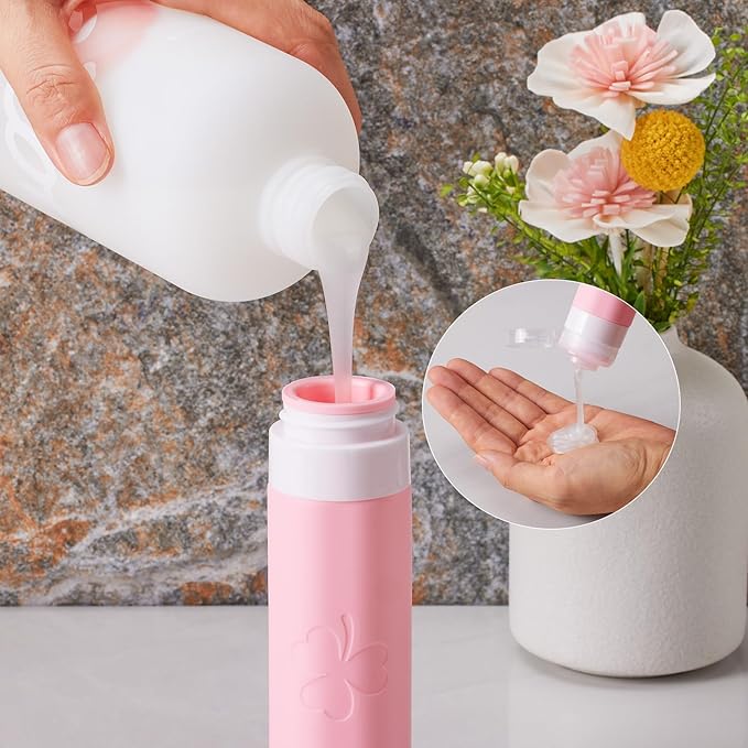 23 Pack Travel Bottles for Toiletries, TSA Approved Travel Shampoo Bottles, Silicone Travel Containers for Toiletries, Leak Proof Refillable Travel Essentials for Liquids Shampoo and Conditioner