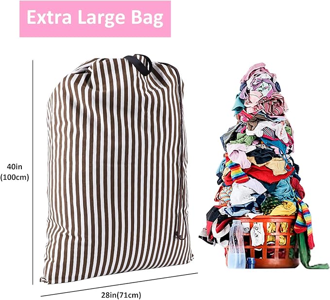 SWISSELITE Laundry Bag with Handle and Drawstring, Large Heavy Duty Laundry Bag, 28 x 40 Inches Travel Dirty Clothes Bag for Laundromat and Household