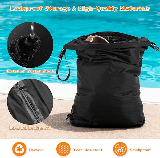 Travel Laundry Bag for Dirty Clothes, Waterproof Travel Compression Bags for Packing, Moisture-resistant Vacuum Storage Bag, Space-Saving Laundry Storage Organizer for Cruise, Swimming, Gym