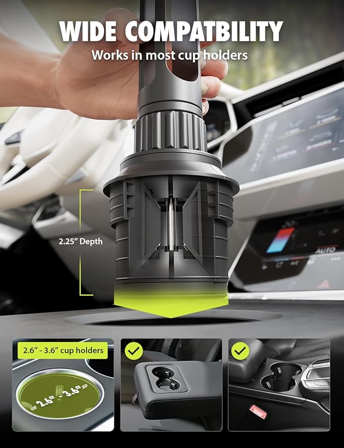 Bracketron TripGrip Extend Cup Holder Phone Holder - Universal Car Phone Holder Cup Holder Mount, 360° Rotation, Fits Devices Up to 4.2", GPS & Smartphone