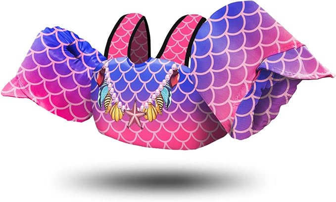 Chriffer Kids Swim Vest Life Jacket for 30-55 Pounds Boys and Girls, Toddler Floaties with Shoulder Harness Arm Wings for 2,3,4,5,6,7 Years Old Baby