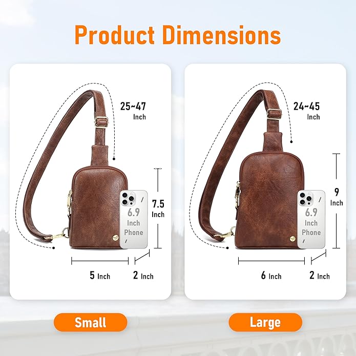 INICAT Travel Small Crossbody Sling Bags Women Cross Body Purses Passport Holder Vegan Leather Fanny Packs Birthday Gifts