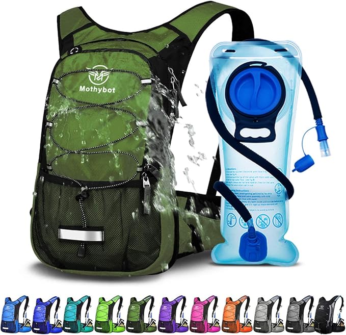 Hydration Pack, Insulated Hydration Backpack with 2L BPA Free Water Bladder and Storage, Hiking Backpack for Men, Women, Kids for Running, Cycling, Camping - Keep Liquid Cool up to 5 Hours
