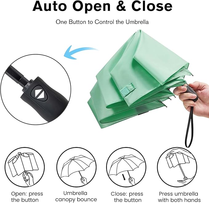 G4Free Mini Ultralight Umbrella UPF 50+ UV Protection Compact Lightweight Travel Umbrella Super Slim Small Portable Automatic Open and Close,40 Inch