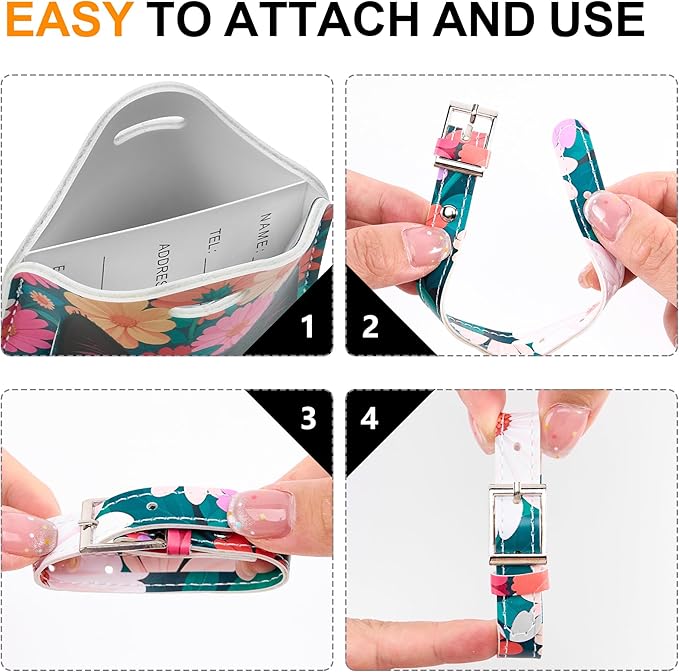 4 Pack Luggage Tag for Suitcases TSA Approved, Leather Suitcase Tags Identifiers, Cute Bag Name Travel Tags ID Labels for Women Men Cruise Airport Luggage Travel Essentials by Sodsay