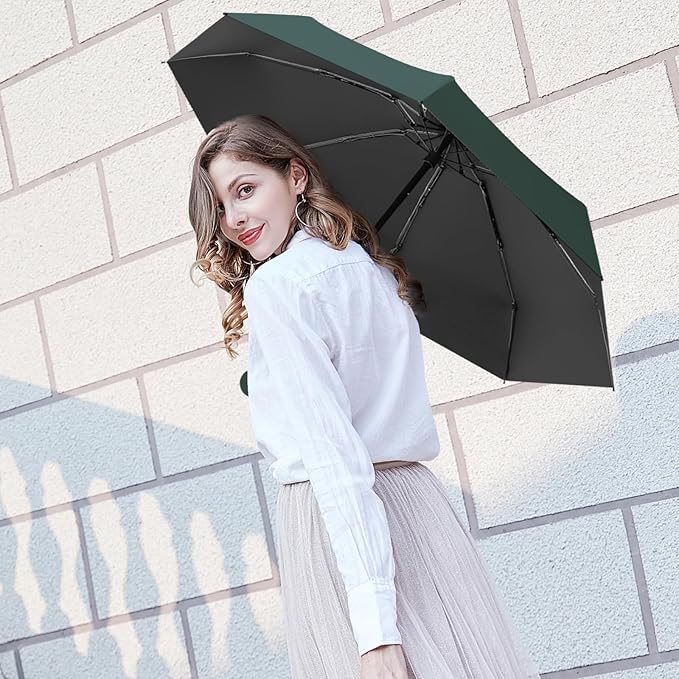 Travel Mini Compact Folding Umbrella with Case - UV Sun & Rain Protection, Lightweight Portable Pocket Umbrella for Women Men Kids, Fits Purse Backpack