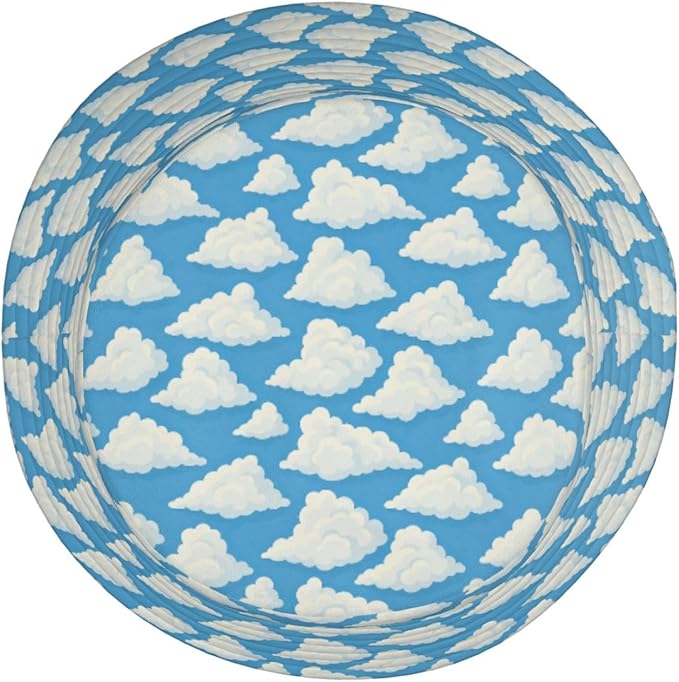 Colorful Fire Balloon, White Cloud Fisherman Hat Summer Foldable UV Protection Sun Hat