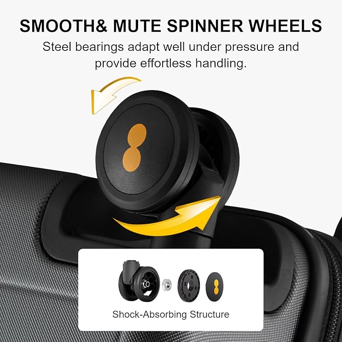 LEVEL8 Carry on Luggage Airline Approved, Small Carry on Suitcases with Wheels, Lightweight Hardside Textured Luggage for Travel, Tsa Approved, 20-Inch, Dark Grey