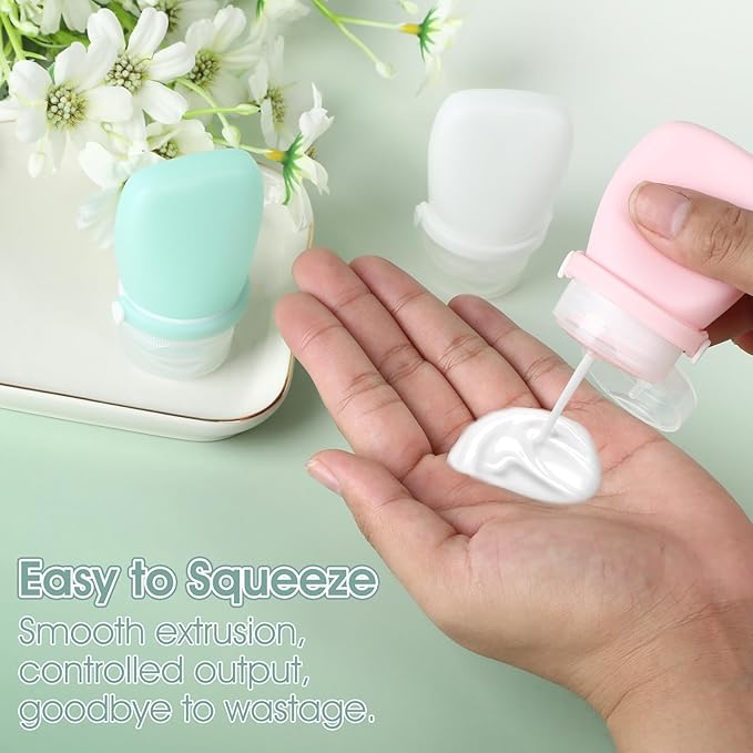 1oz Silicone Travel Bottles for Toiletries,16-Pack TSA Approved Leakproof Toiletry Bottles with Locking Lid, Refillable Travel Size Containers with Storage Bag for Shampoo, Body Wash, Camping & Trips