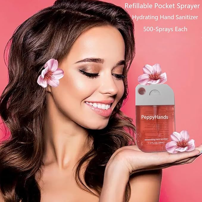 PeppyHands Hand Sanitizer, Hand Sanitizer Spray, Hydrating Spray for Hand, Portable Sanitizer spray Set ﻿for Travel Size, 500-Sprays Each Multi-Flavor (Unscented)