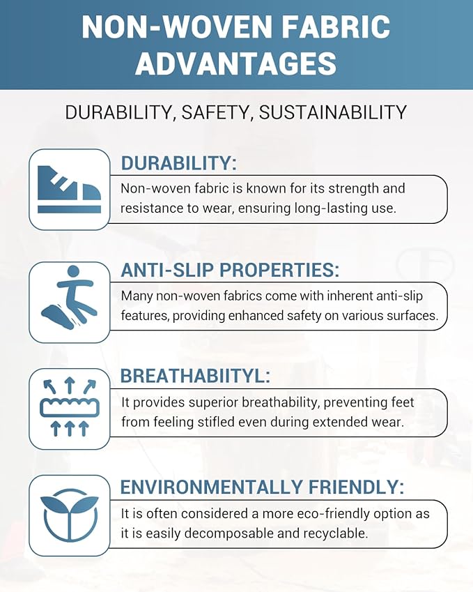 100 Count Shoe Covers Disposable Non-Slip, Premium Cloth Boot Covers, Slip-resistant, Durable, Breathable, Non-toxic, Recyclable