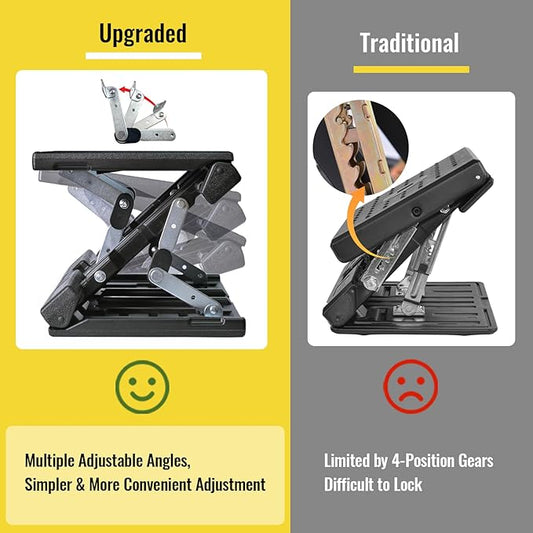 Foot Rest for Under Desk at Work Enlarged, Ergonomic Footrest with Adjustable Height and Angle, Foldable Foot Stool with Removable Pad Massage Beads for Office Gaming Chair Black