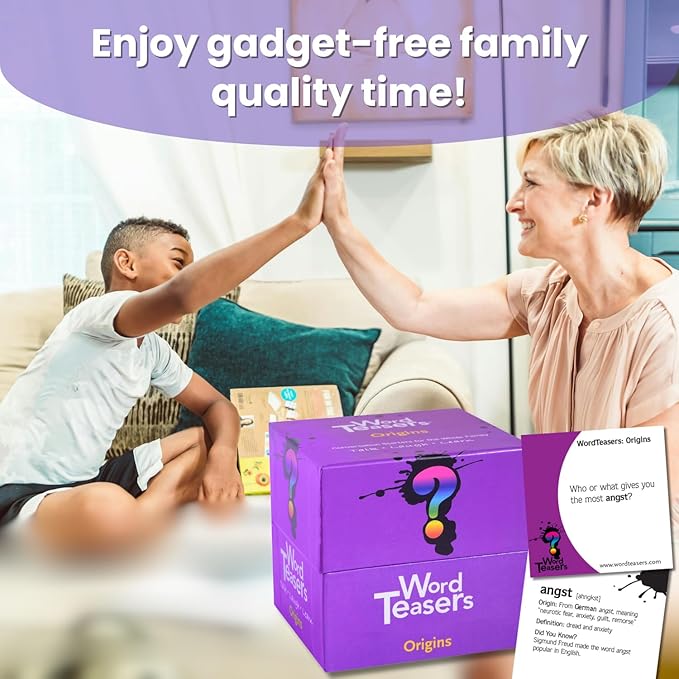 WORD TEASERS Origins - Vocabulary Game for Kids 10+ - Fun Family Conversation Starters - Literacy Game & Vocabulary Builder for Middle School - 150 Flash Cards