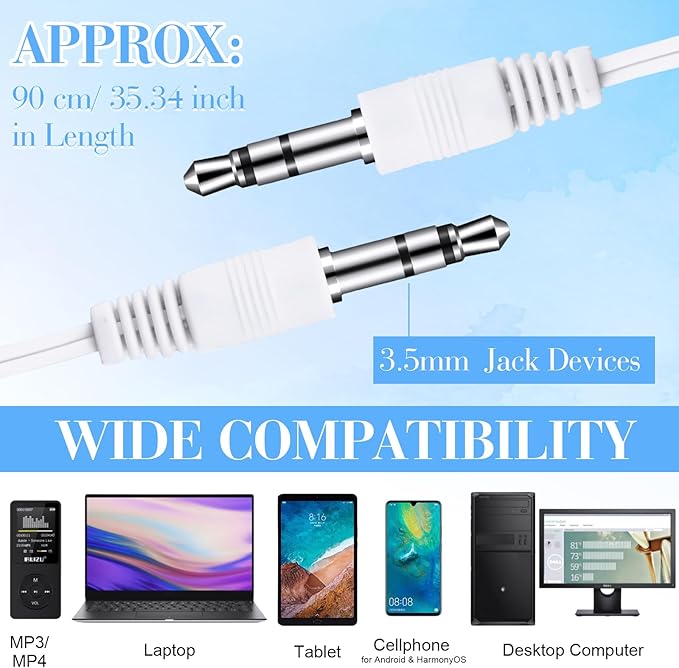 Kanayu 100 Packs Earbuds Bulk Basic Student Earphone Individually Bagged 3.5 mm Headphones for Schools Classrooms Library Teens Gift(Black, White)