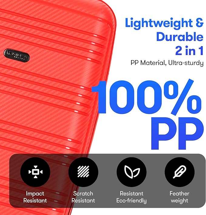 GinzaTravel 25 Inch Medium Checked Luggage Lightweight Suitcase with Spinner Wheels TSA Lock, Red