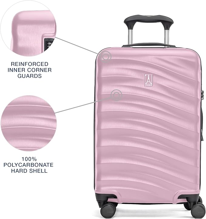 Travelpro Maxlite Air V2 Hardside Expandable Carry on Luggage, 8 Spinner Wheels, Lightweight Hard Shell Suitcase, TSA lock, Pink, Carry On 21-Inch