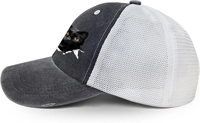 Cat Mom Proud, Cat Lover Mom Ripped Hole Paw Design hat Outdoor Cap for Grandpa