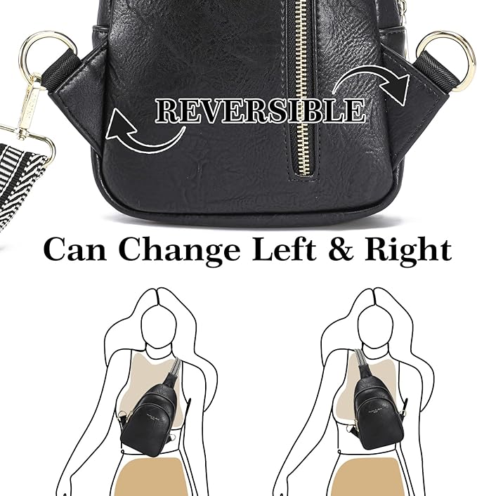 INICAT Crossbody Sling Bags Fanny Packs Valentine's Day Gifts Vegan Leather Travel Vacation Essentials Purses Women