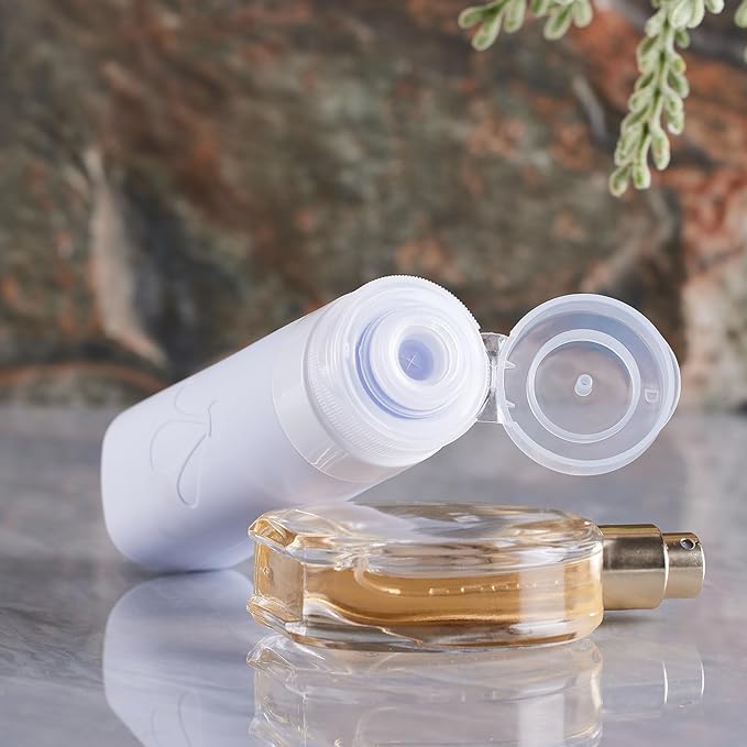 INSFIT 8 Pack Silicone Travel Bottles & Cream Jars with Toiletry Bag, 3oz Leakproof Containers & 2oz Jars with Waterproof Labels, BPA-Free Squeezable Toiletries Set for Shampoo, Lotion, Cosmetics