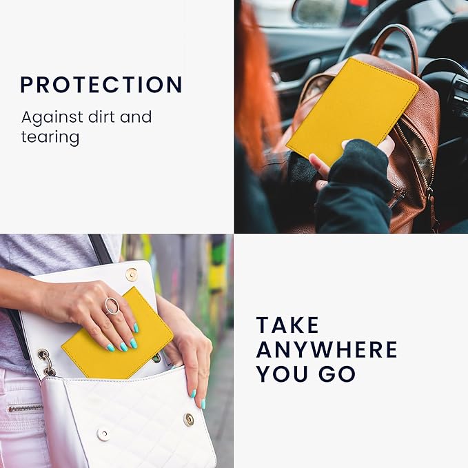 kwmobile Registration and Insurance Holder - Car Document Holder for Vehicle Documents and Cards - PU Leather - Black