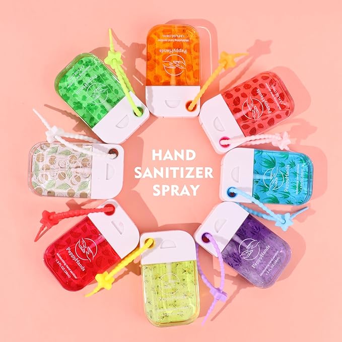 PeppyHands Hand Sanitizer, Hand Sanitizer Spray, Hydrating Spray for Hand, Portable Sanitizer spray Set ﻿for Travel Size, 500-Sprays Each Multi-Flavor (4(Pcs).)