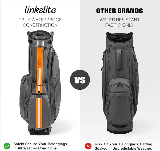 Ultra Lightweight Waterproof Golf Stand Bag with Rain Cover | Full-Length 5-Way Divider, 6 Pockets with Magnetic Access & Dual X-Strap | Easy-Carry for Men & Women