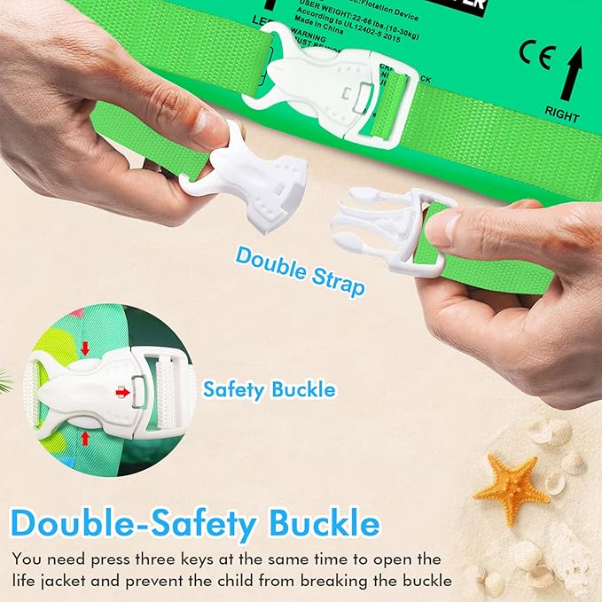 Chriffer Kids Swim Vest Life Jacket for 30-55 Pounds Boys and Girls, Toddler Floaties with Shoulder Harness Arm Wings for 2,3,4,5,6,7 Years Old Baby
