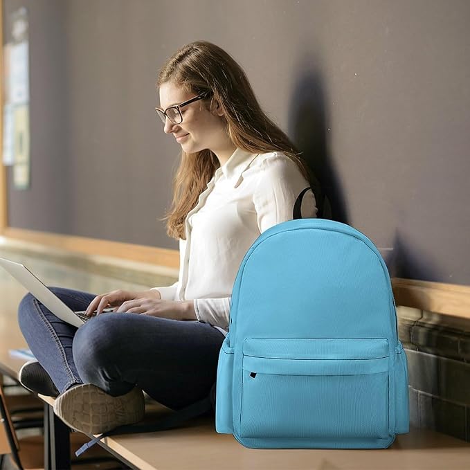 Sky Blue Backpack Adult Travel Daybag for Women Men College Backpack for Vacation Hiking Camping Bag