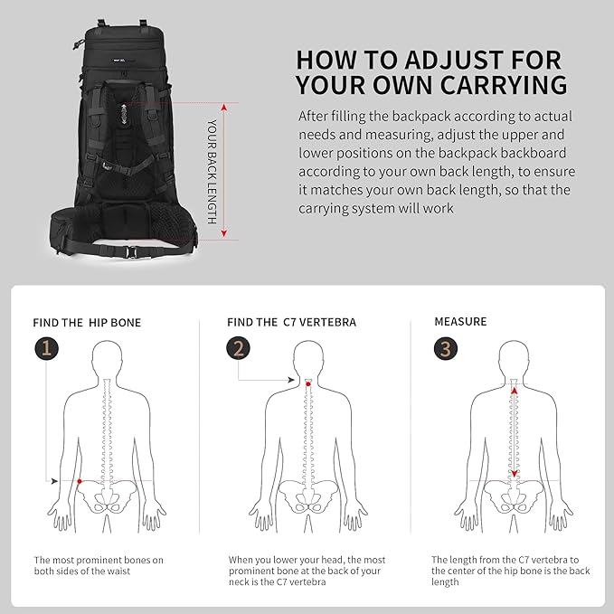 Mardingtop 75L Military Internal Frame Backpack for Men, Cordura Tactical Backpack with Recco for Snowboarding,Hiking,Camping