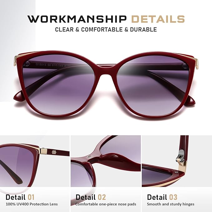 Trendy Cat Eye Sunglasses for Women Fashion Cateye UV400 Protection Glasses CL22017
