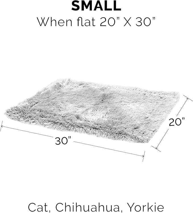 Furhaven Waterproof Throw Blanket for Dogs & Indoor Cats, Washable - Shaggy Plush Calming Long Faux Fur & Velvet Dog Blanket - Mist Gray, Small