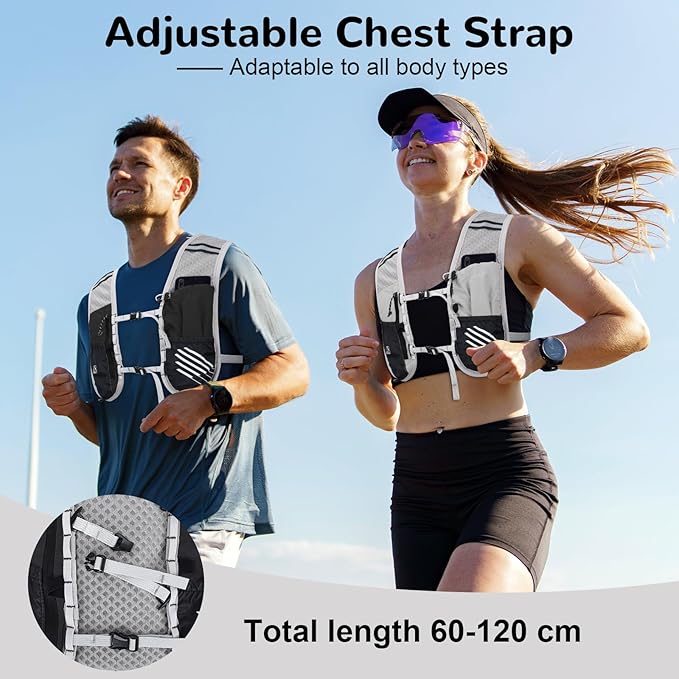 Hydro Pack Running Vest for Men Women, Hydration Backpack with 2L Water Badder, Lightweight Water Vest