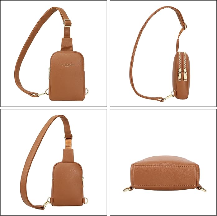 INICAT Travel Small Crossbody Sling Bags Women Cross Body Purses Passport Holder Vegan Leather Fanny Packs Birthday Gifts