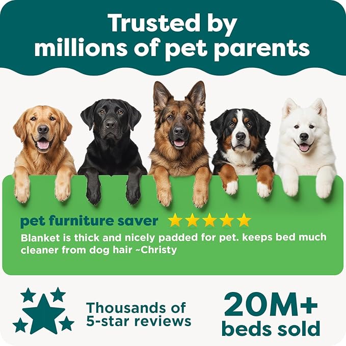 FurHaven Waterproof Throw Blanket For Dogs & Indoor Cats, Reversible Protective Pet Blanket, Extra Large, Long Faux Fur & Velvet, Mist Gray