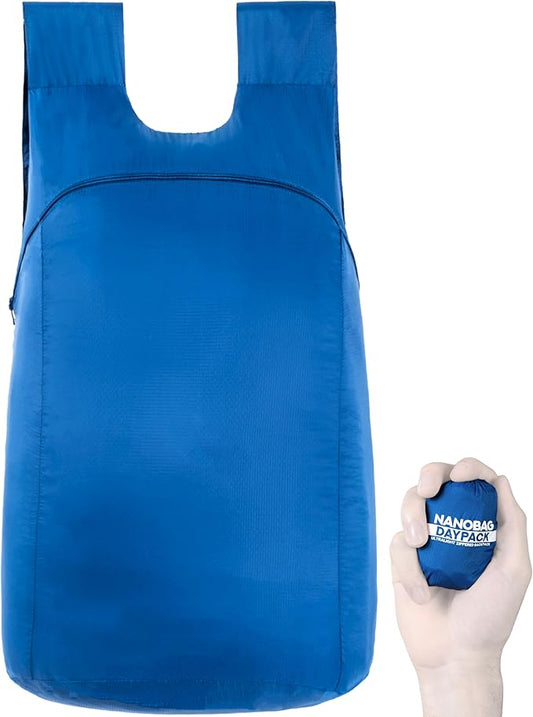 Nanobag Ultra-Lightweight Foldable Backpack for Traveling and Compact Mini Hiking Pack for Men & Women, Reusable Collapsible