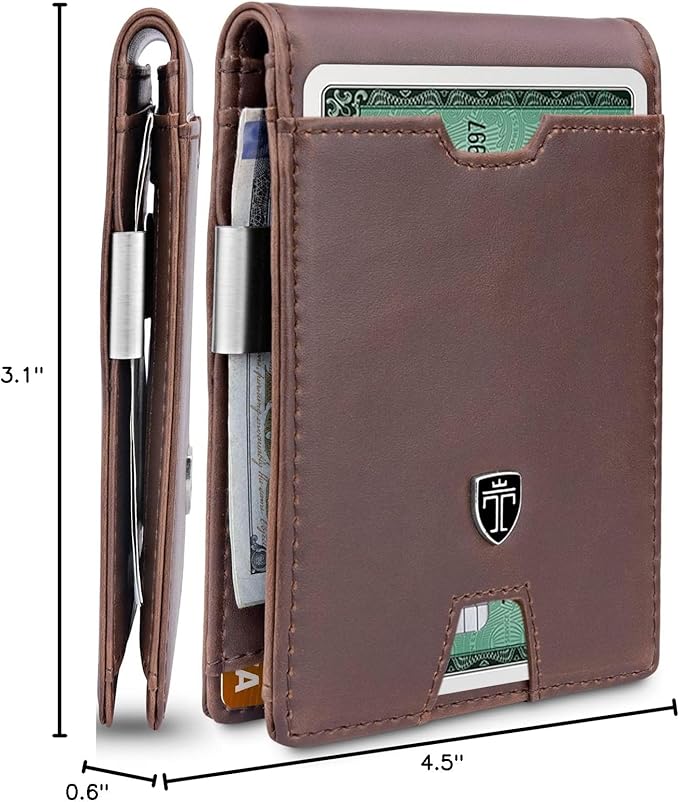 TRAVANDO Mens Wallet with Money Clip AUSTIN RFID Blocking Bifold Credit Card Holder for Men with Gift Box
