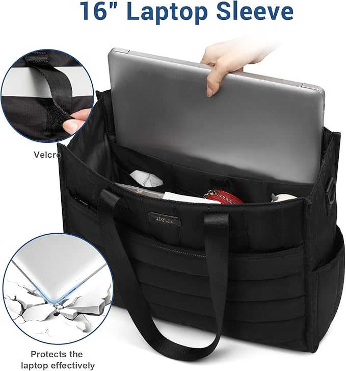 IBFUN Utility Tote Bag with 14/24 Pockets Zip Top Teacher Tote Bag for Teacher/Work Women