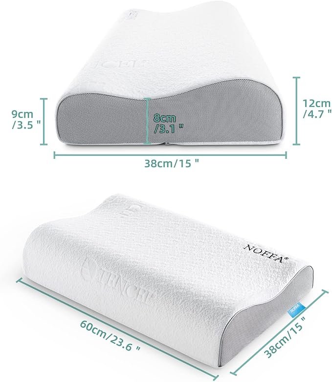 Soft Contour Memory Foam Pillow for Neck Support, Cervical Orthopedic Pillows for Sleeping, Ergonomic Bed Pillow for Side, Back and Stomach Sleepers