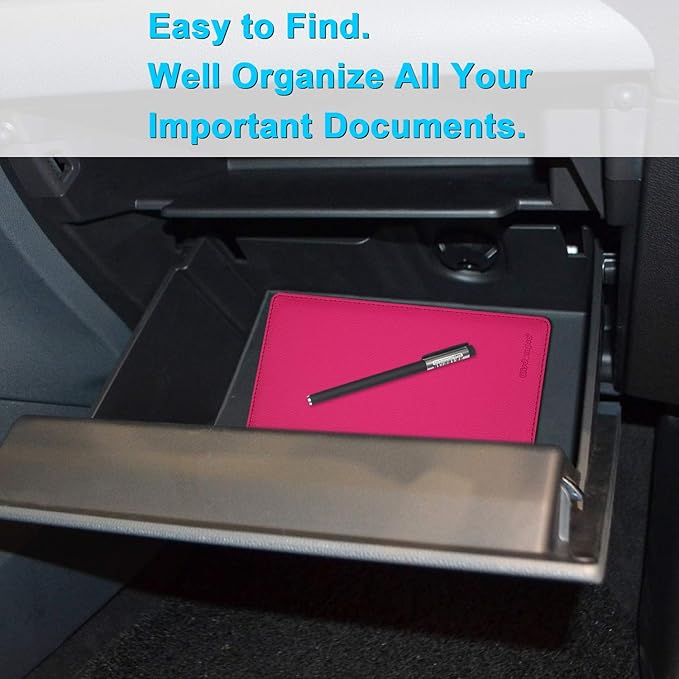 Wisdompro Car Document Holder Organiser, PU Leather Vehicle Insurance and Registration Holders Wallet Case for ID Card, Driving Licence, Key Contact Information Cards