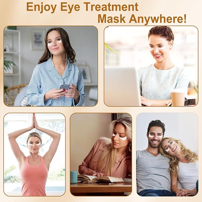 LAVONE Eye Mask - 30 Pairs Snail Under Eye Patches Skin Care Products - Eye Masks Skincare for Dark Circles and Puffiness, Reduce Wrinkles, Eye Bags and Fine Lines, for Women and Man