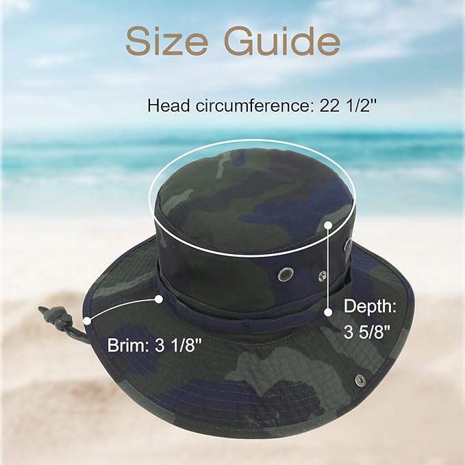 Bucket Hat Wide Brim UV Protection Sun Hat Boonie Hats Fishing Hiking Safari Outdoor Hats for Men and Women