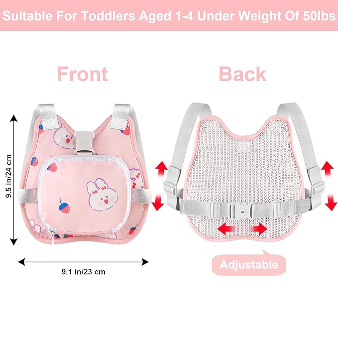 Toddler Harness Leash + Anti Lost Wrist Link, Accmor Toddler Leash-Baby Walking Safty Harness for Kids Walking Wristband Assistant Strap Belt for Girl (Pink)
