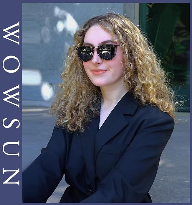 Retro sunglasses womens 2024 trendy round classic glasses
