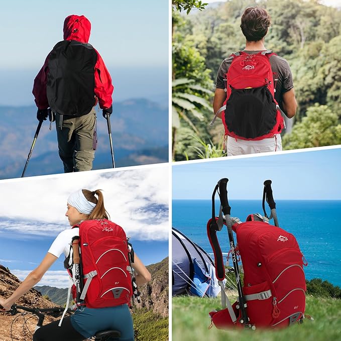 Hydration Pack,20L Hydration Backpack, Hiking Internal Frame Backpacks with 2L Hydration Water Bladder and Rain Cover, for Cycling,Camping, Hunting,Ski, Snow for Men, Women (red)