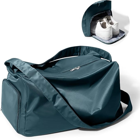 Large Gym Bag with Shoe Compartment, Workout Sport Duffle Bag for Women Travel, Waterproof Shoulder Overnight Bags Lightweight Carry on Tote Bags for Swim, Yoga, Dance